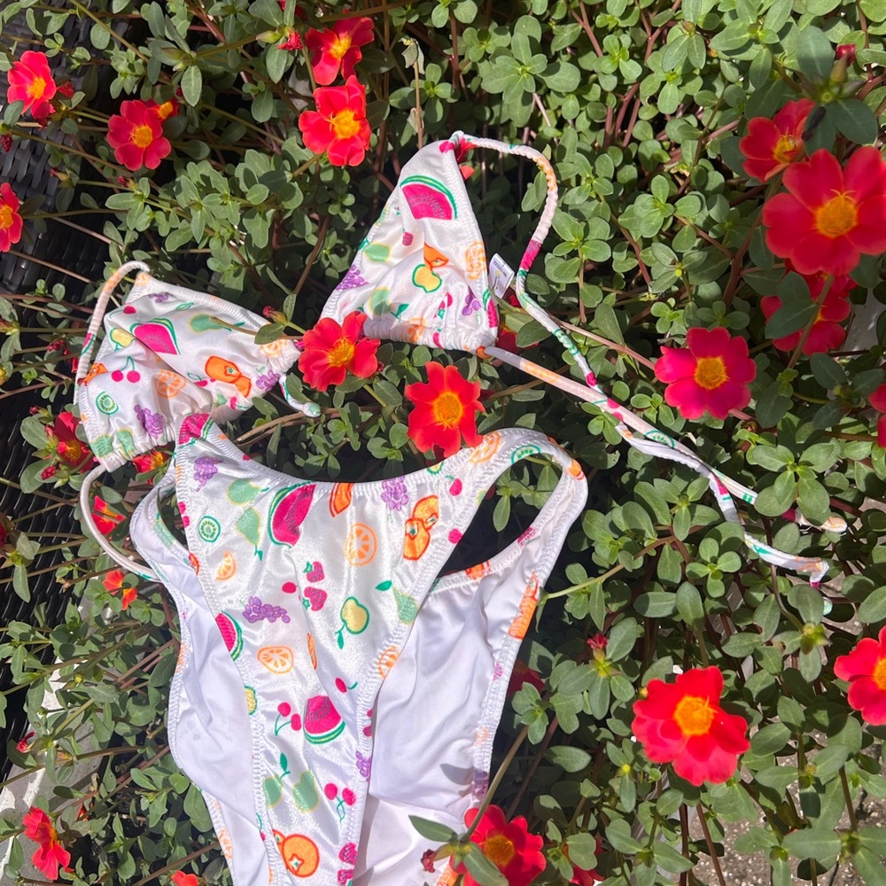Heavy Manners White and Red Bikini Swimwear